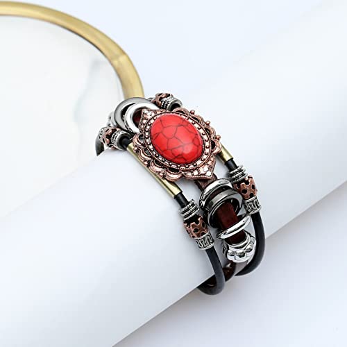 S SUSANN Leather Bracelets for Women Multilayer Bracelets for Women with Genuine Leather Layered Bracelets Boho/Bohemia Style Jewelry for Men and Woman