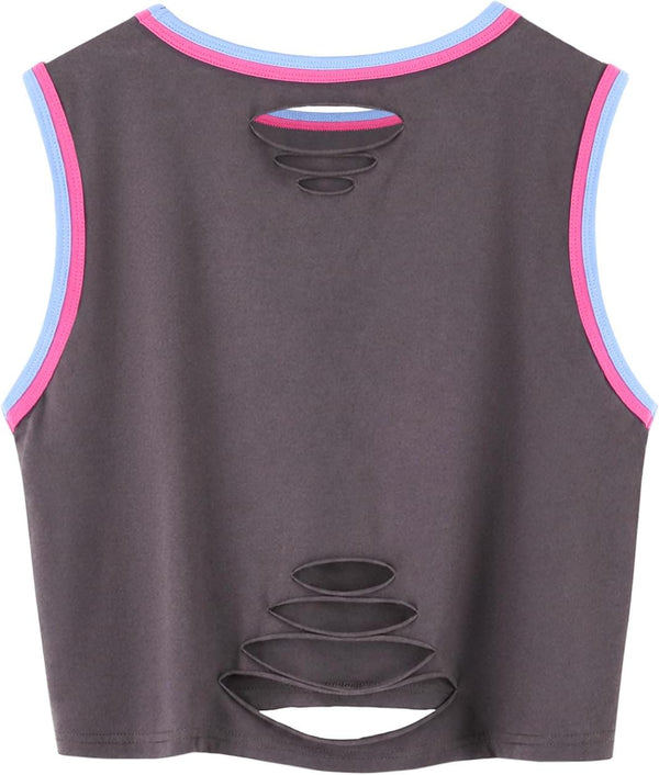 Remidoo Crop Tops for Women Casual Cropped Tank Top Summer Sleeveless Shirts