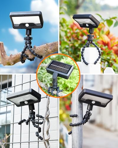 Motion Sensor Outdoor LED Light for Camping,fence, Patio (2, Black(6000k)