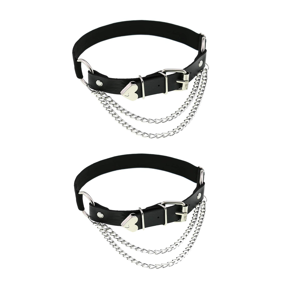 Adjustable Leg Garter with Chains, Elastic Punk Thigh Garters for Women, 1 Pair