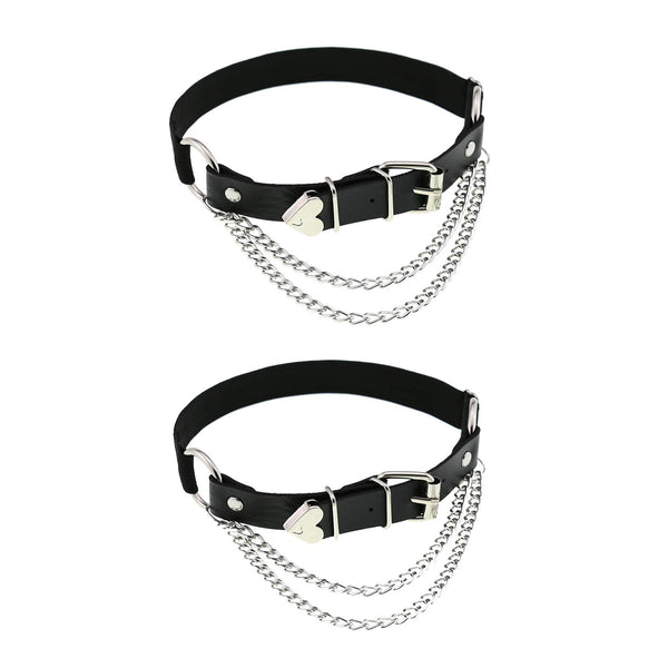 Adjustable Leg Garter with Chains, Elastic Punk Thigh Garters for Women, 1 Pair
