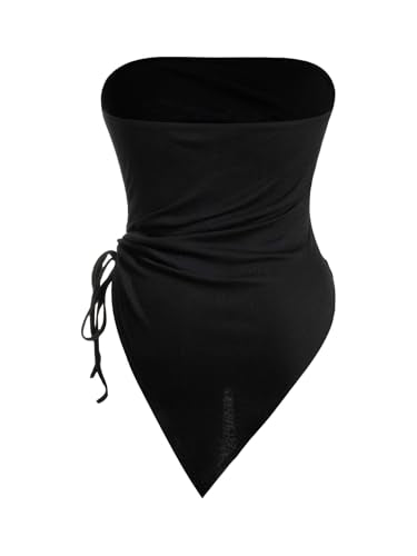SHENHE Women's Plus Print Ruched Asymmetrical Y2k Star Tube Top