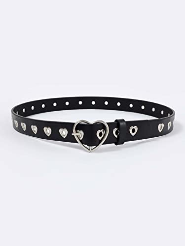Oyoangle Women's Cute Hollow Heart Buckle Belt Pu Leather Belts Secondary image