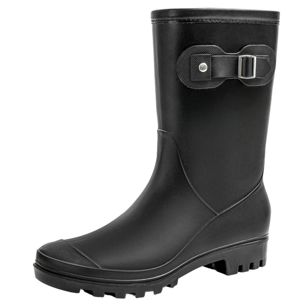 Women's Mid Calf Rain Boots Waterproof Fashion Shoes