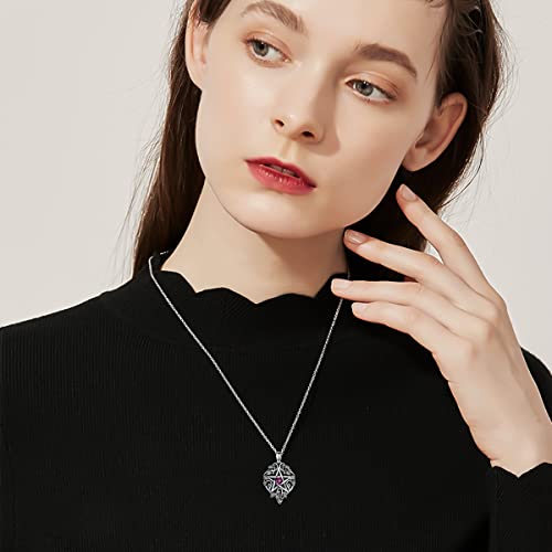 Sterling Silver Pentagram Necklace with Birthstone Tetragrammaton