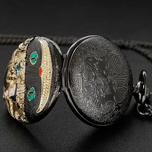 Nostalgia Movie Theme Design Alloy Quartz Pocket Watch with Necklace C