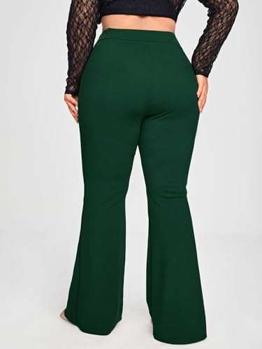 Women's Plus Size Elastic High Waist Flare Bell Bottom Ribbed Secondary image