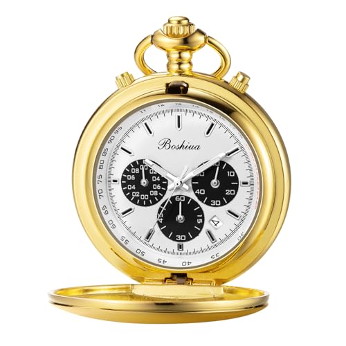 Smooth Quartz Pocket Watches for Men Multifunctional Chronograph Class