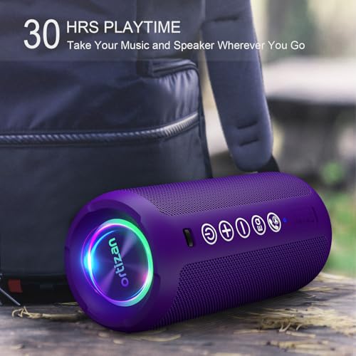 Ortizan 24W Bluetooth Speaker with LED Lights – 30H Battery