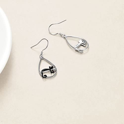 YFN Animal Earrings Sterling Silver Animal Heart Hoop Dangle Earrings Cute Jewelry Gifts for Women