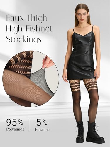 Fishnet Faux Thigh-High Tights