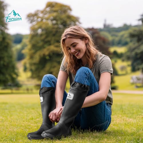 Slim Rain Boots Women Tall Packable Boots Waterproof