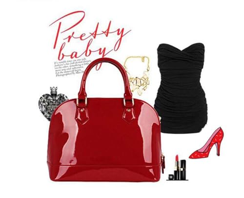 Patent Leather Dome Satchel Purse