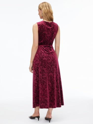 CIDER Fall Velvet Maxi Dress Women V Neck Lace Trim Sleeveless Dress