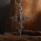 Skull Cross Necklace In Silver
