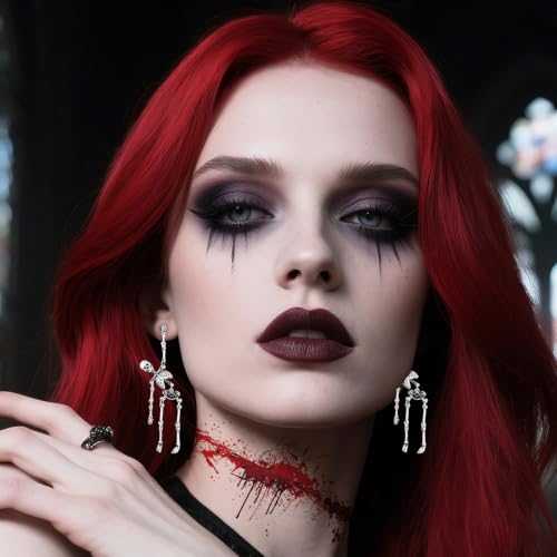 Halloween Skeleton Skull Earrings Jewelry for Women,Punk Party Accessories