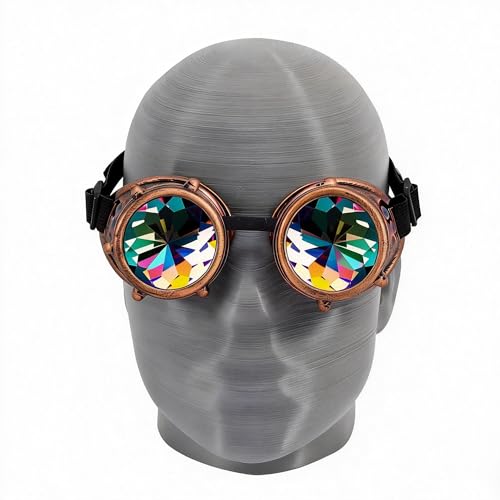 Spiked Kaleidoscope Rainbow Crystal Rave Goggles Secondary image