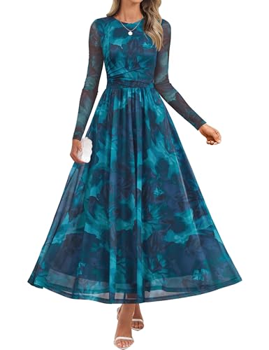 ZESICA Women's Fall Long Sleeve Wedding Guest Dresses