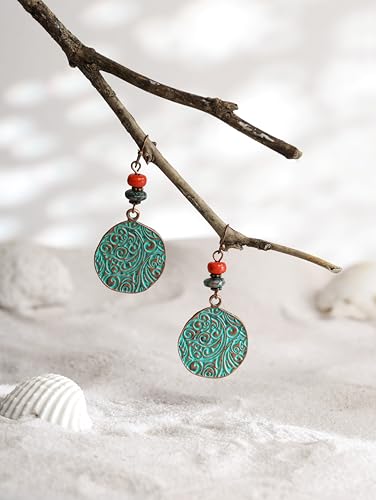 Antique Turquoise Bohemian Drop Earrings