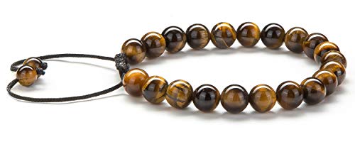Men Women 8mm Tiger Eye Stone Beads Bracelet