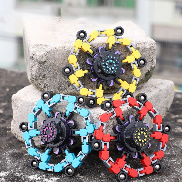 Chain Link Transforming Fidget Spinner Gyro
