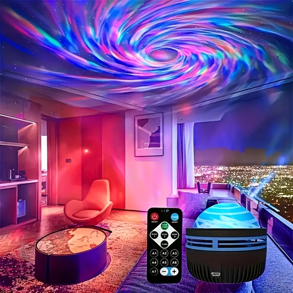 USB Galaxy Projector Aurora RGB 5v Night Lights Auto Rotating Sound Activated dmx Remote Control ...