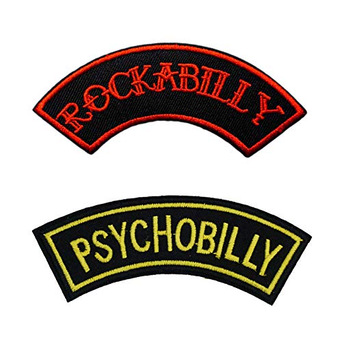 Cute-Patch Rockabilly and Psychobilly Embroidered Iron on Patches for T Shirt Cap Backpack