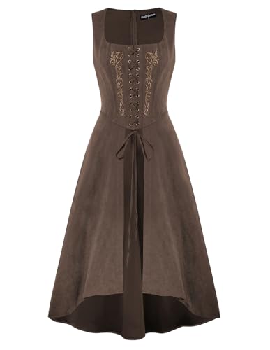 Scarlet Darkness Renaissnace Faire Costume Dress for Women Pirate Overdress