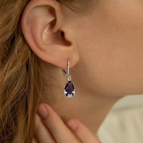 Dangle Earrings for Women Multicolor Crystal Drop Earrings Set Leverback Teardrop Earrings