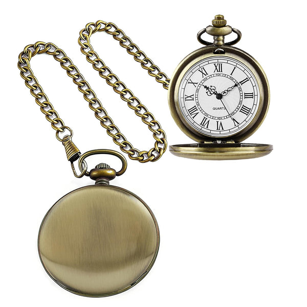 Smooth Alloy-Steel Quartz Pocket Watch