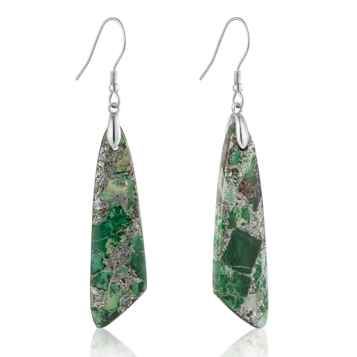 Jasper Stone Fishhook Drop Earrings Main image