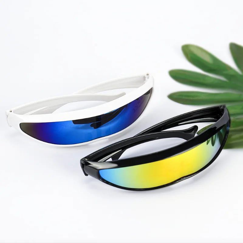 Futuristic Narrow Cyclops Mirror Sunglasses