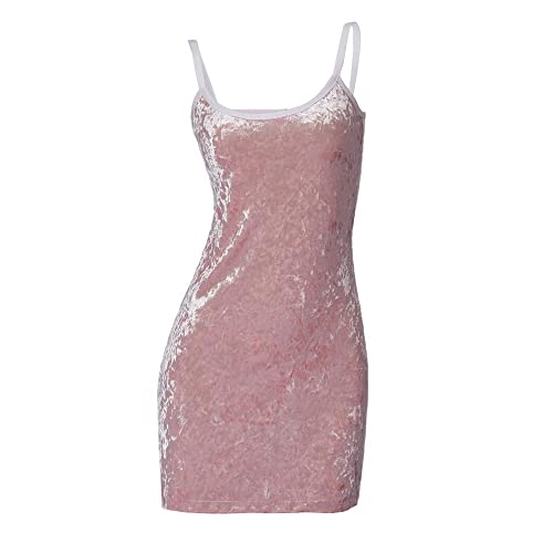 VEECOOCOS Movie President's Daughter Dress Women's Pink Crushed Velvet Dress