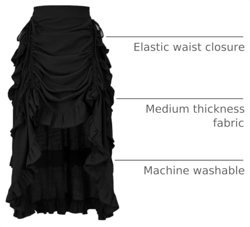 Women's Renaissance Skirt Pirate High-Low Ruffle Maxi Skirts