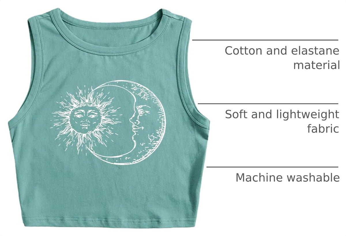 Remidoo Crop Tops for Women Casual Cropped Tank Top Summer Sleeveless Shirts