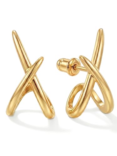 Gold Earrings for Women Trendy,14K Gold Stud Earrings Dainty Earrings Simple Minimalist Gold Earrings Hypoallergenic Earring for Women Gifts Main image