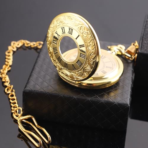 Vintage Pocket Watch Roman Numerals Scale Steampunk Hollowed Out Quart