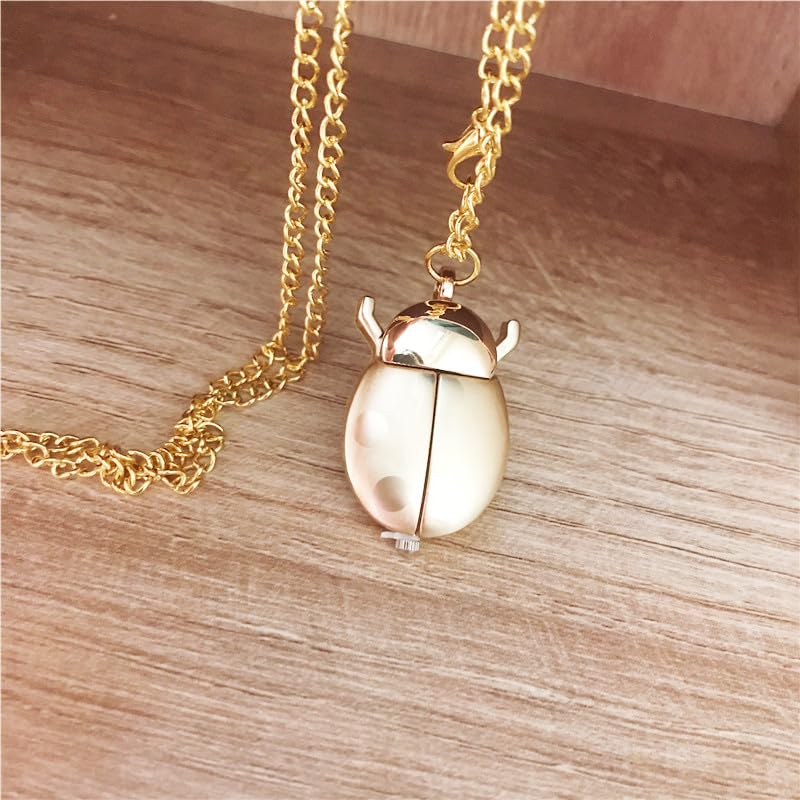 New Absolute Fancy Ladybug Vintage Quartz Animal Pocket Necklace Watch