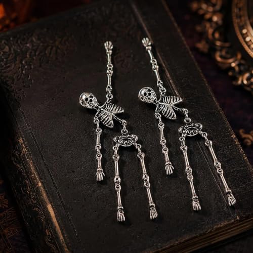 Halloween Skeleton Skull Earrings Jewelry for Women,Punk Party Accessories