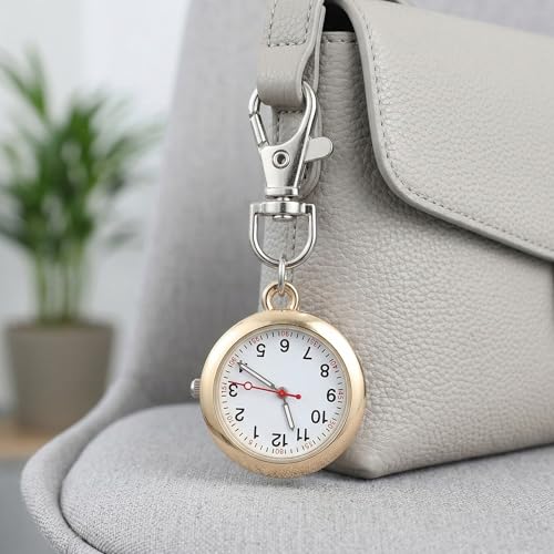 Balacoo Clip On Pocket Watch: Nurses Watches for Women, Portable Badge Secondary image