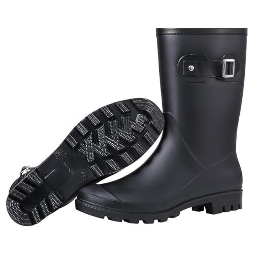 Mid Calf Rain Boots Waterproof Shoes