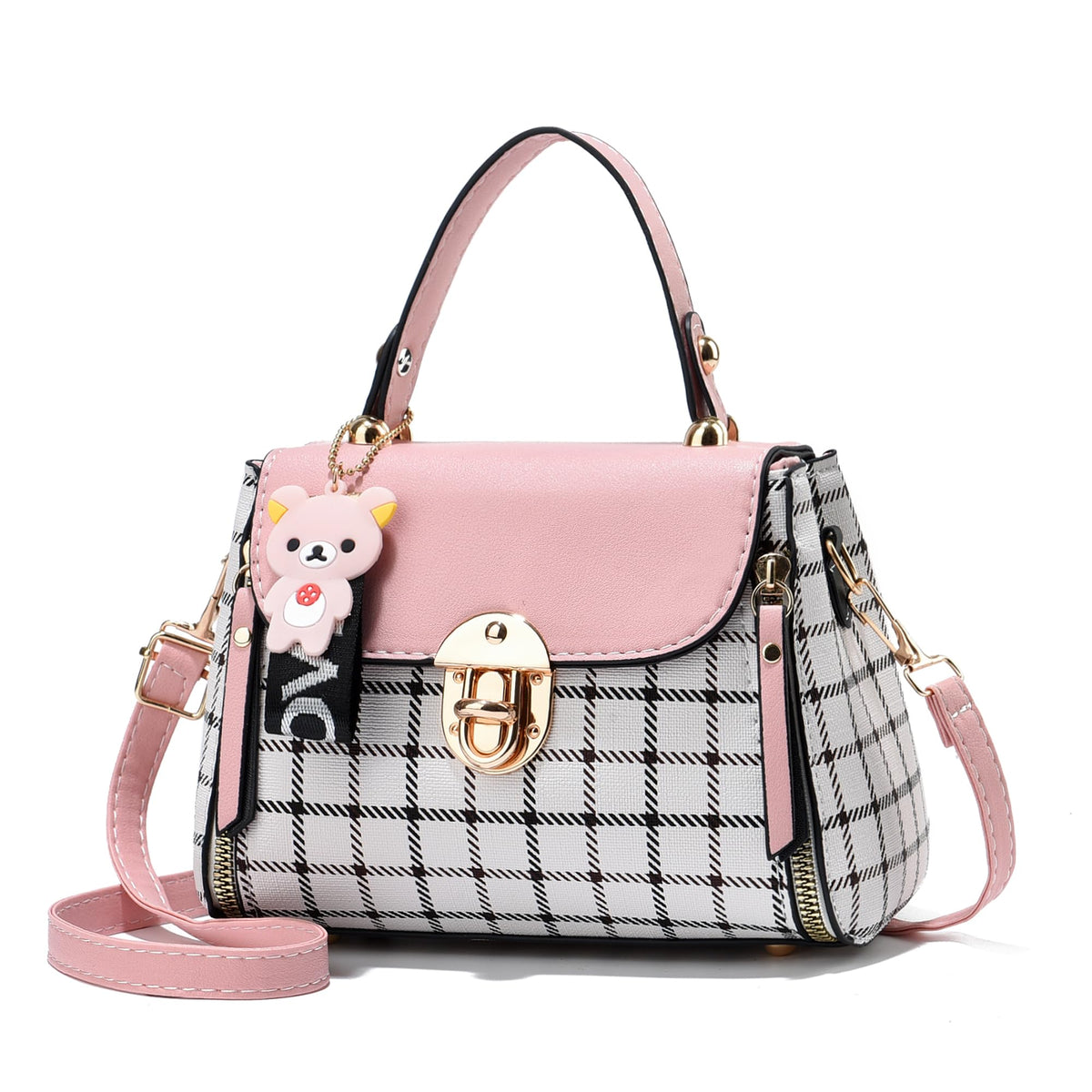 Sweet Small Plaid Crossbody Satchel