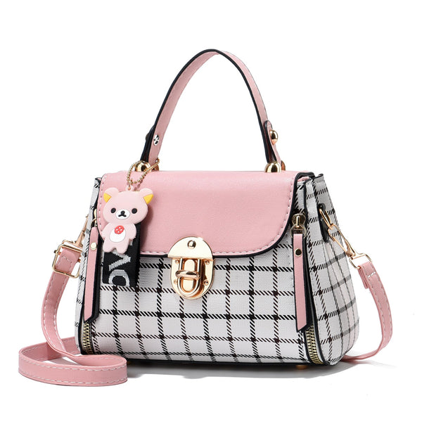 Sweet Small Plaid Crossbody Satchel