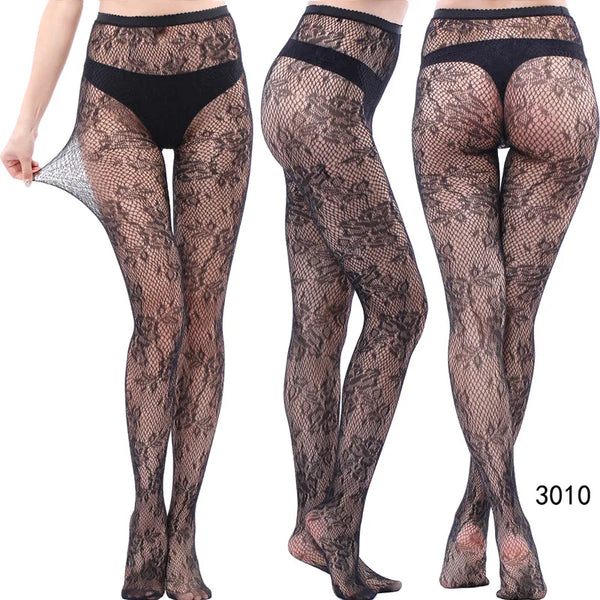 Gothic Spider Web Jacquard Fishnet Tights