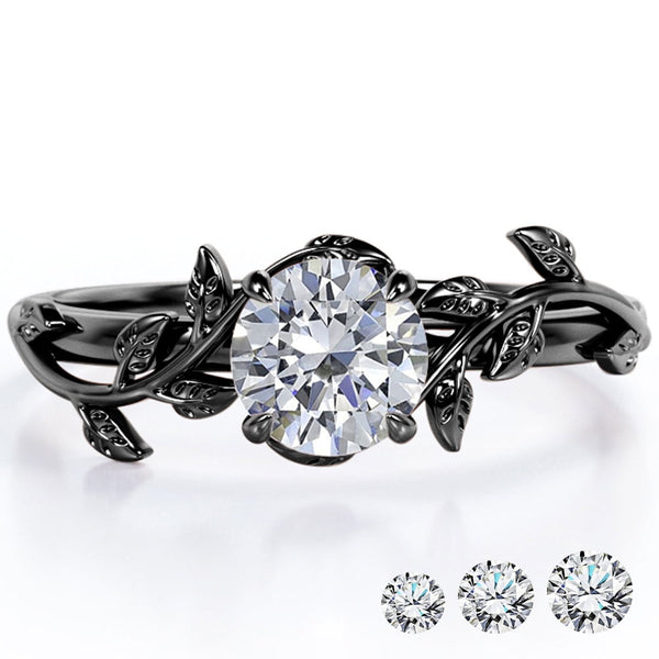 2 Carat Moissanite Boho Promise Engagement Ring 18K White Gold Plating