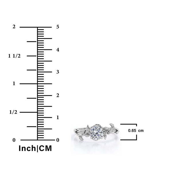 2 Carat Moissanite Boho Promise Engagement Ring 18K White Gold Plating