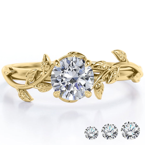 2 Carat Moissanite Boho Promise Engagement Ring 18K White Gold Plating