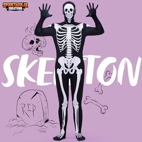 Spooktacular Creations Halloween Grow in the Dark Skeleton Costume Men