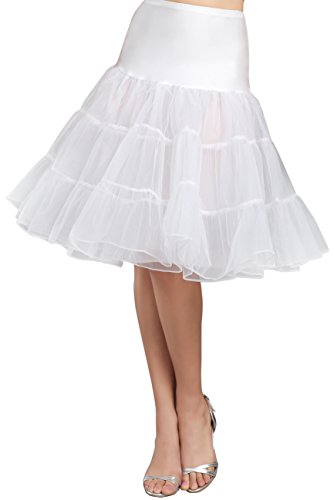 WOWBRIDAL Women's Vintage 50s Rockabilly Petticoat 25.59" Length Tutu Underskirt
