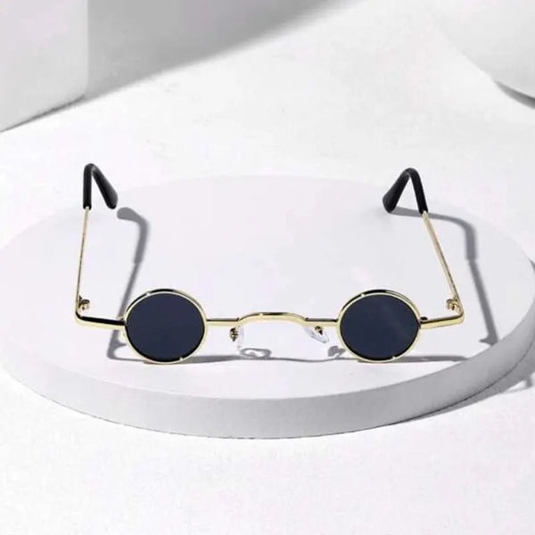 Small Round Metal Frame Punk Rock Sunglasses